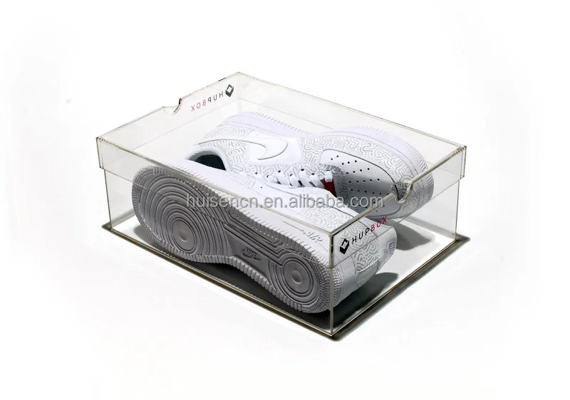 Clear sports shoes case transparent acrylic shoe display sneaker storage box
