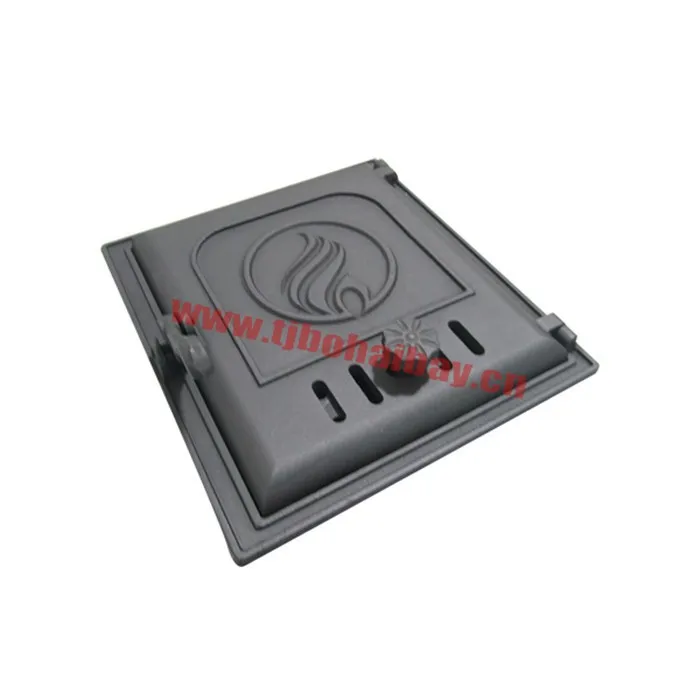 Modernist elegant design cast iron fireplace door