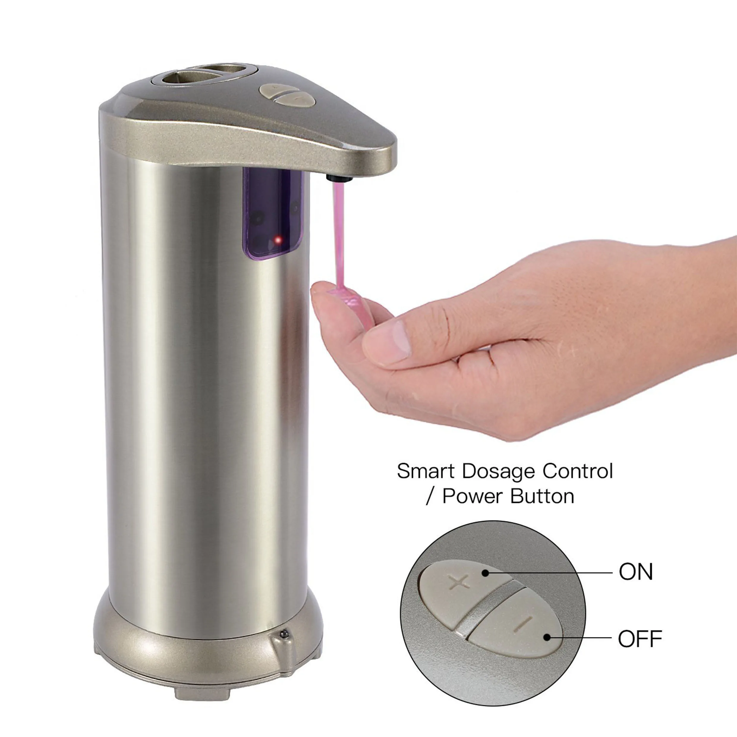 
Free touch adjustable Stainless steel Liquid smart automatic hand sanitizer sensor soap dispenser with CE Rohs 