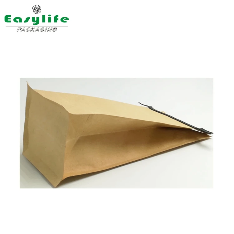 custom design printed foil lined food package with tin tie/coffee bean kraft paper food pouch