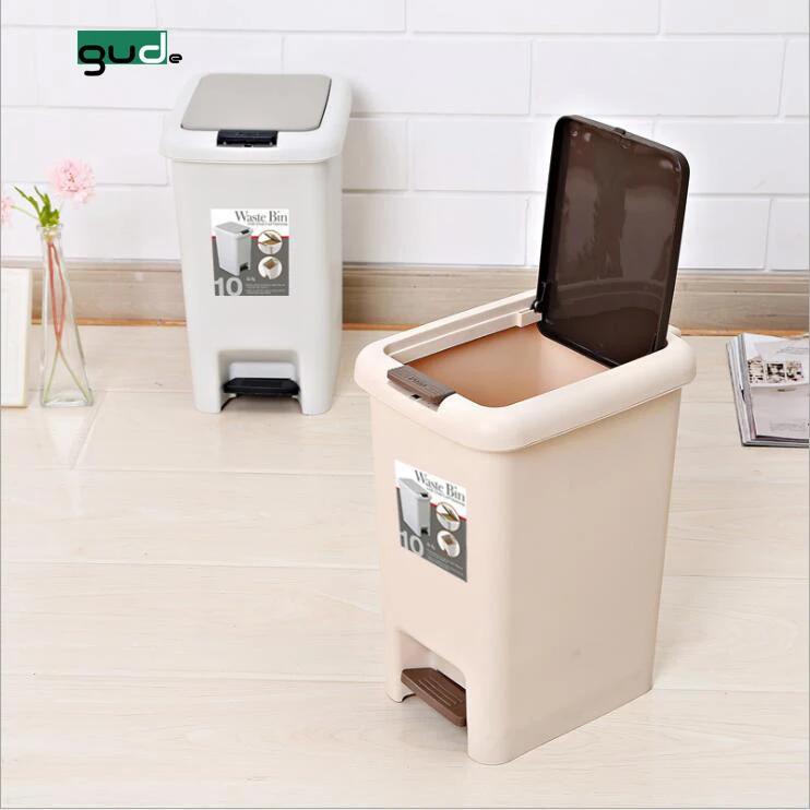 china supplier 10l household dual purpose pressing type trash can with pedal dustbin waste bin
