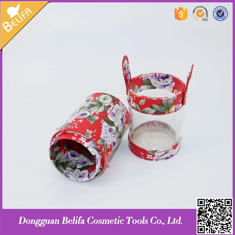 Belifa newest design hot selling pu case brush cylinder tube box with different colors folower