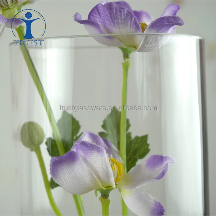 Wholesale High Quality Factory Home Wedding Decoration Classic fancy cylinder glass cylinder vase