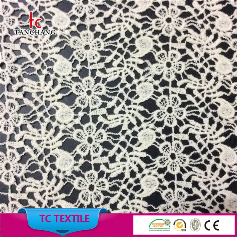 Guangzhou factory wholesale cotton guipure lace fabric for fancy lady dress SRMF02