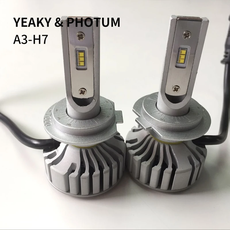 Factory Directly Selling YEAKY/PHOTUM A3 Series H7 Auto Lamp with RoHS CE E-mark DOT Certificate LED Headlight