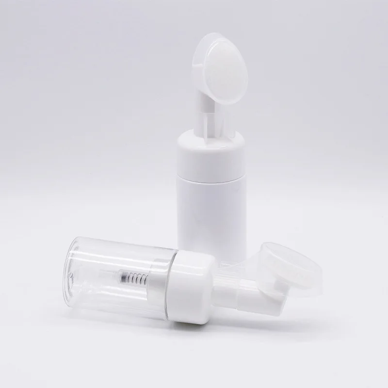 
50ML cleanser mousse foam pump PET bottle with silicone applicator 
