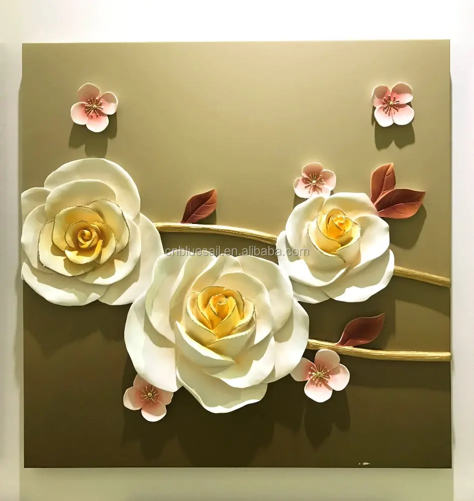 Resin art painting, Handpainted 3D flower art, Home Hotel decoration