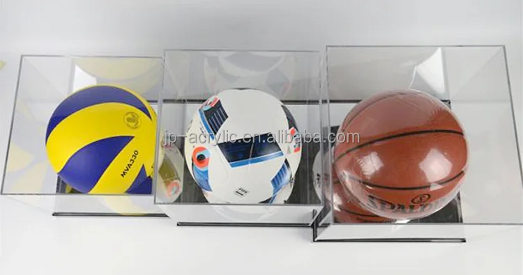 
Dustproof mirror base transparent acrylic display stand holder volleyball basketball foot ball display cube 