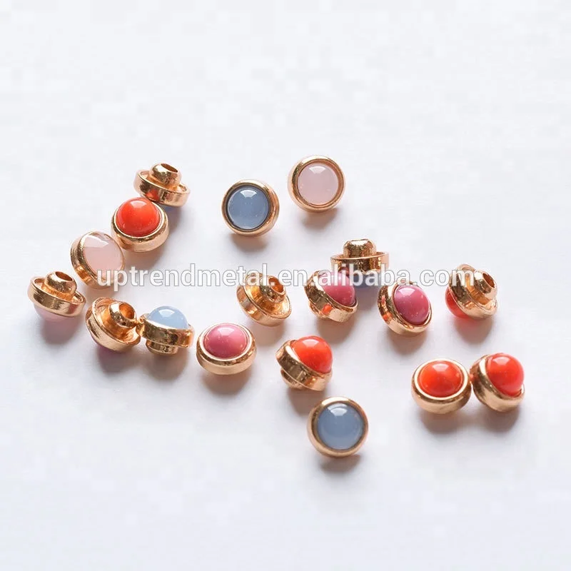 
Fashion Metal Shoes Decorative Rivets With Colorful Carnelian Or Pearl For Leather 