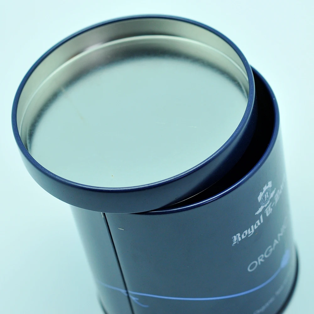 China tall round tea coffee tin box for wholesale
