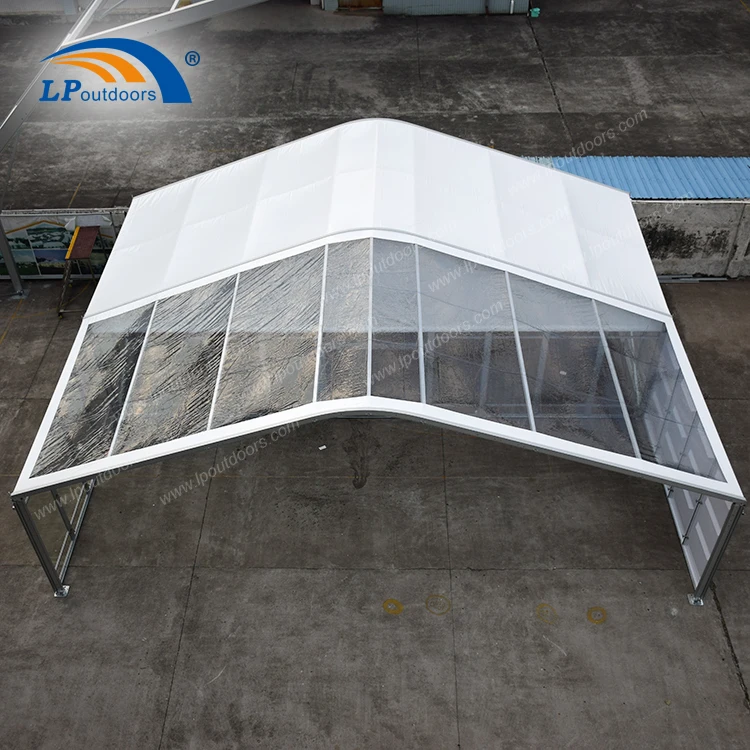 waterproof aluminum frame arcum party tent with ceiling decoration for wedding banquet event
