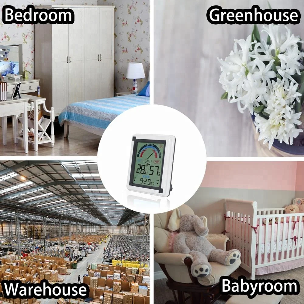 Cutely Transparent digital LCD display small house shape home bath indoor thermometer with suction cup and min&max recording