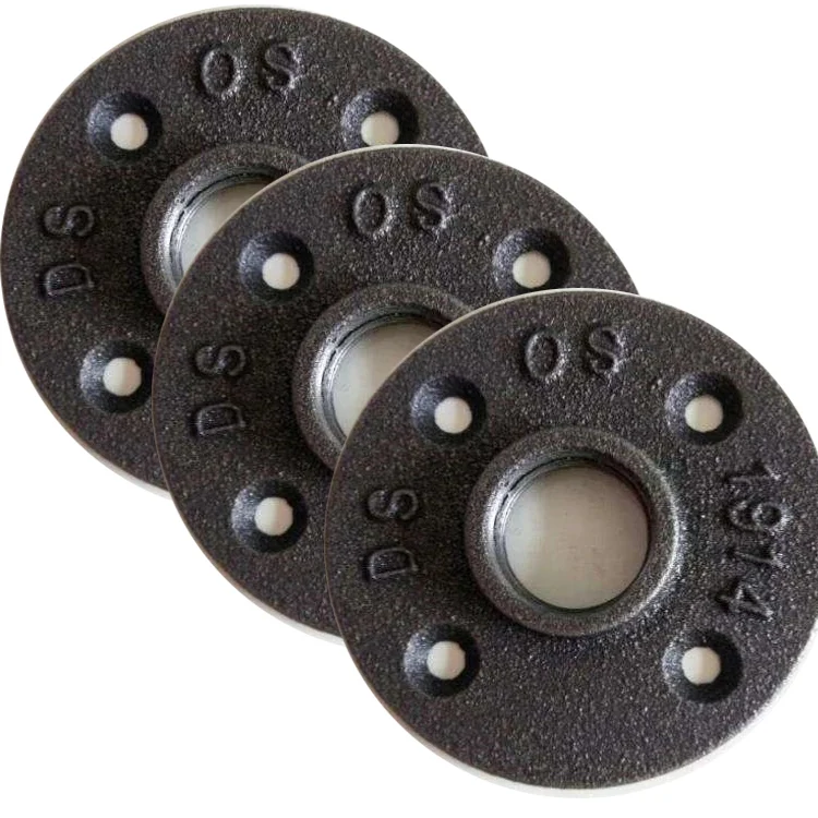1/2 INCH black malleable iron pipe fitting threaded floor flange