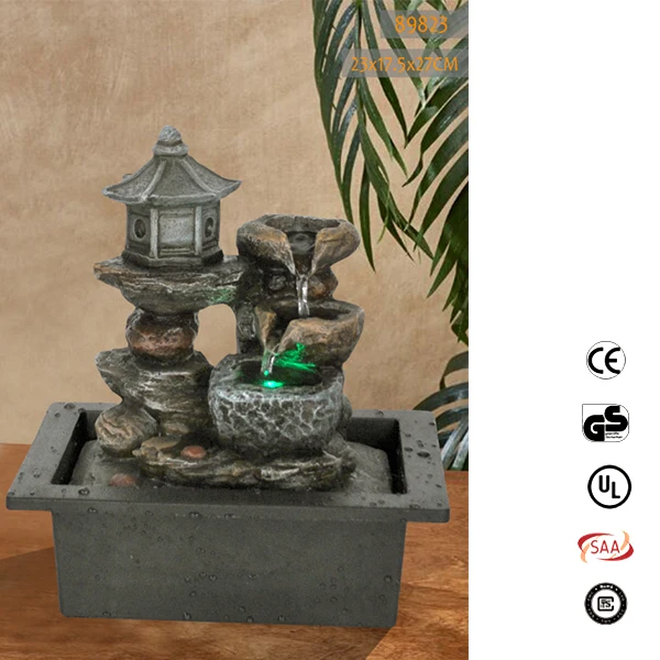
Handmade wholesale garden plants in resin water indoor tabletop fountains 