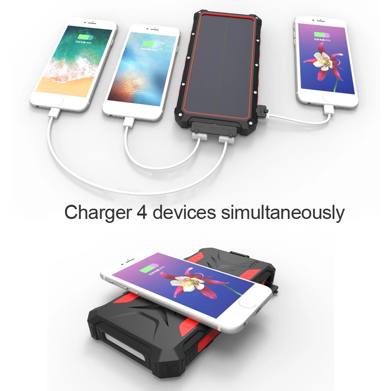 Alibaba Best Sellers Wireless Portable Power Bank 16000Mah Rohs Solar Charger Instructions