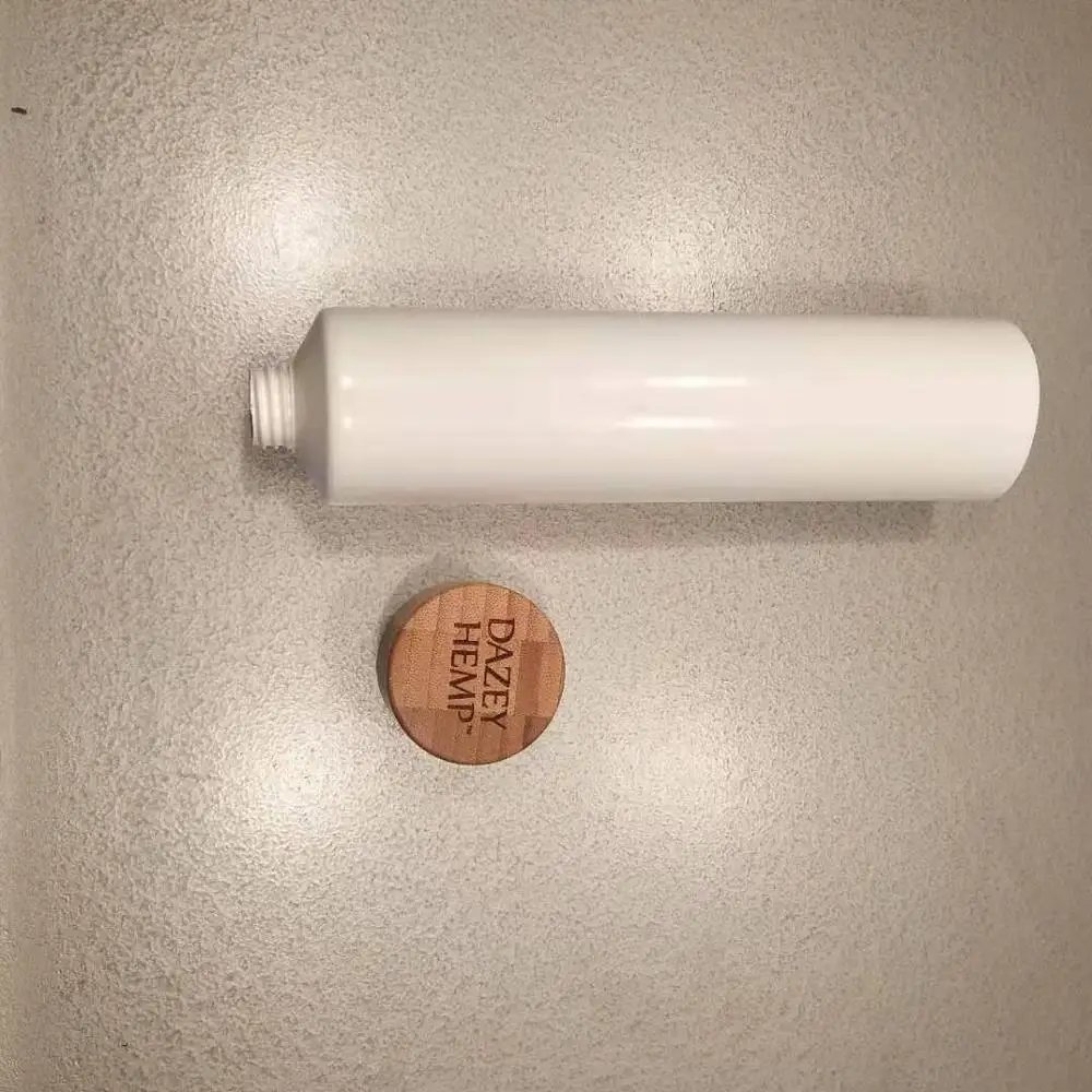 100ml 250ml white PE plastic cosmetic tube for cream with bamboo screw  lid eco friendly natural cosmetic packaging