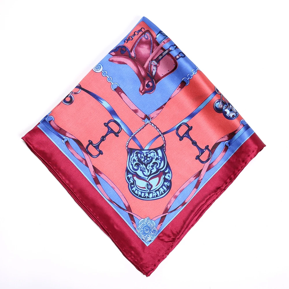 53x53cm own design custom silk scarf fast delivery