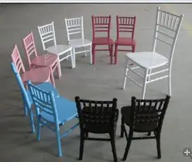 Оптовая продажа с фабрики 25 лет Штабелируемый стул chiavari из древесины и смолы для