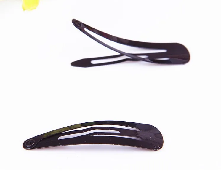 42mm black  Round Head Metal Snap Hair Clips  for Kids Ribbon Bow