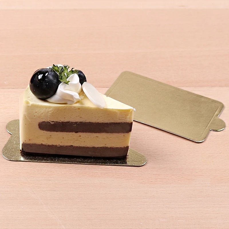 Food Tray Mini Cardboard Cake Tray Paper Mini Cake Boards Golden Food Dessert Packaging Food & Beverage Packaging Craft Paper