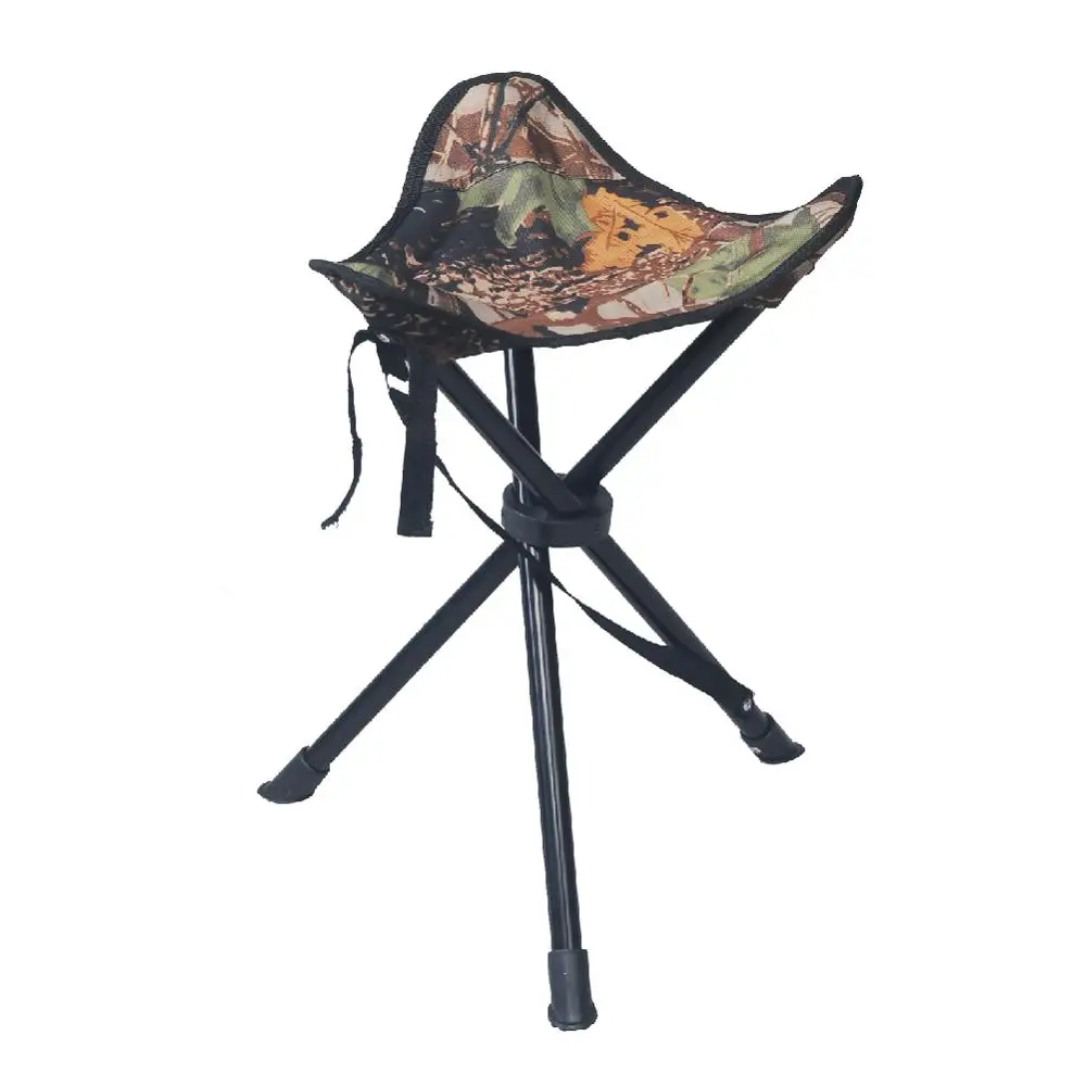 Heavy Duty Foldable Tripod Camping Stool Hunting Triangle Fishing Chair Free Carrying Case