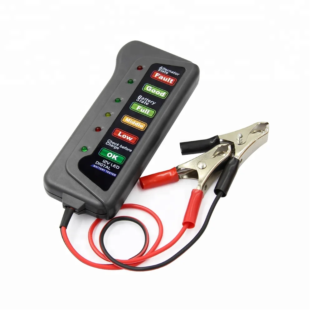 Best Selling Auto Battery Tester 12V Car Digital Battery Tester with Alternator 6 LED Light