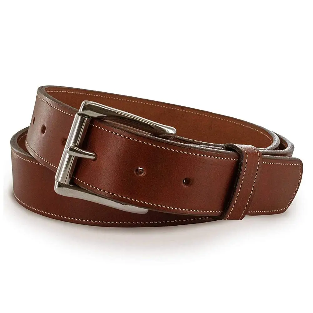 OEM Fashionable Roller Buckle Leather Belt Man Best Gift Choice Soft Touch Luxury Full Grain Men Leather Belt