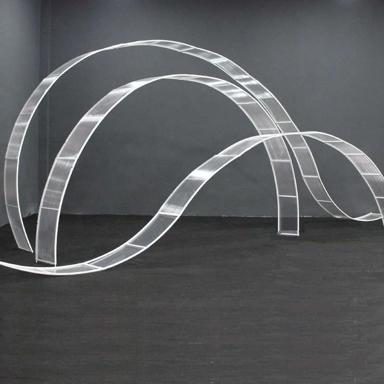 2019 New design Outdoor weddings decoration rainbow shape white PVC wedding arch
