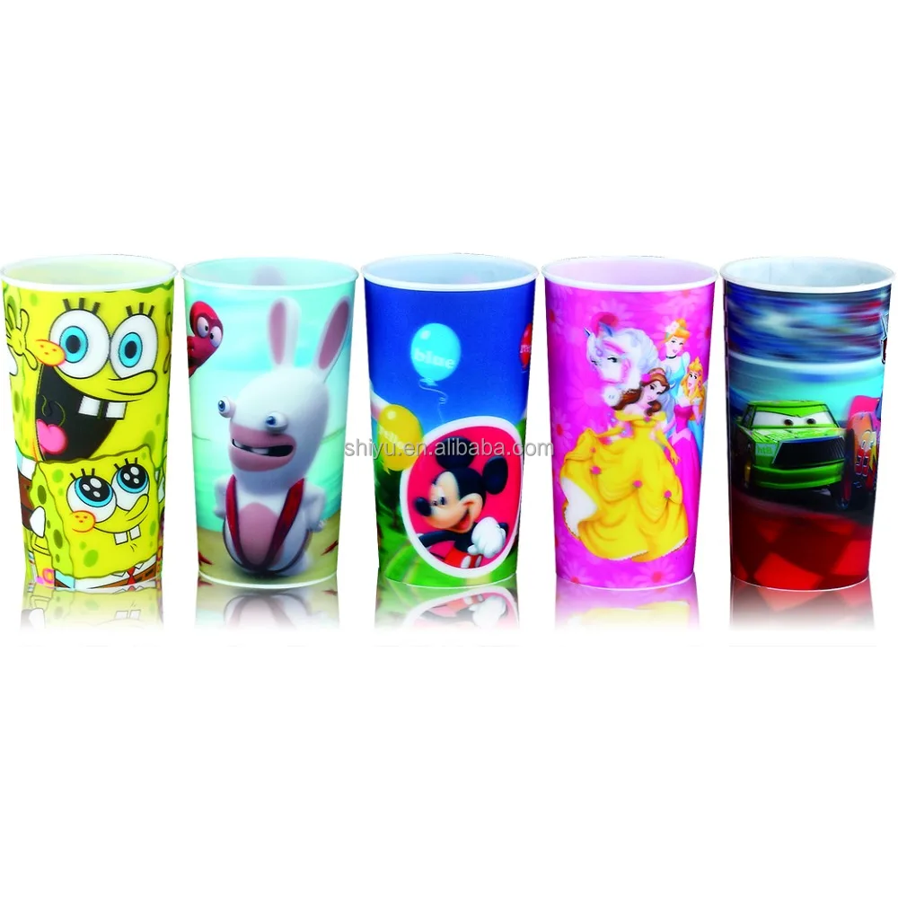 
2017 hot selling 3D Lenticular plastic Cup with Lid & Straw 