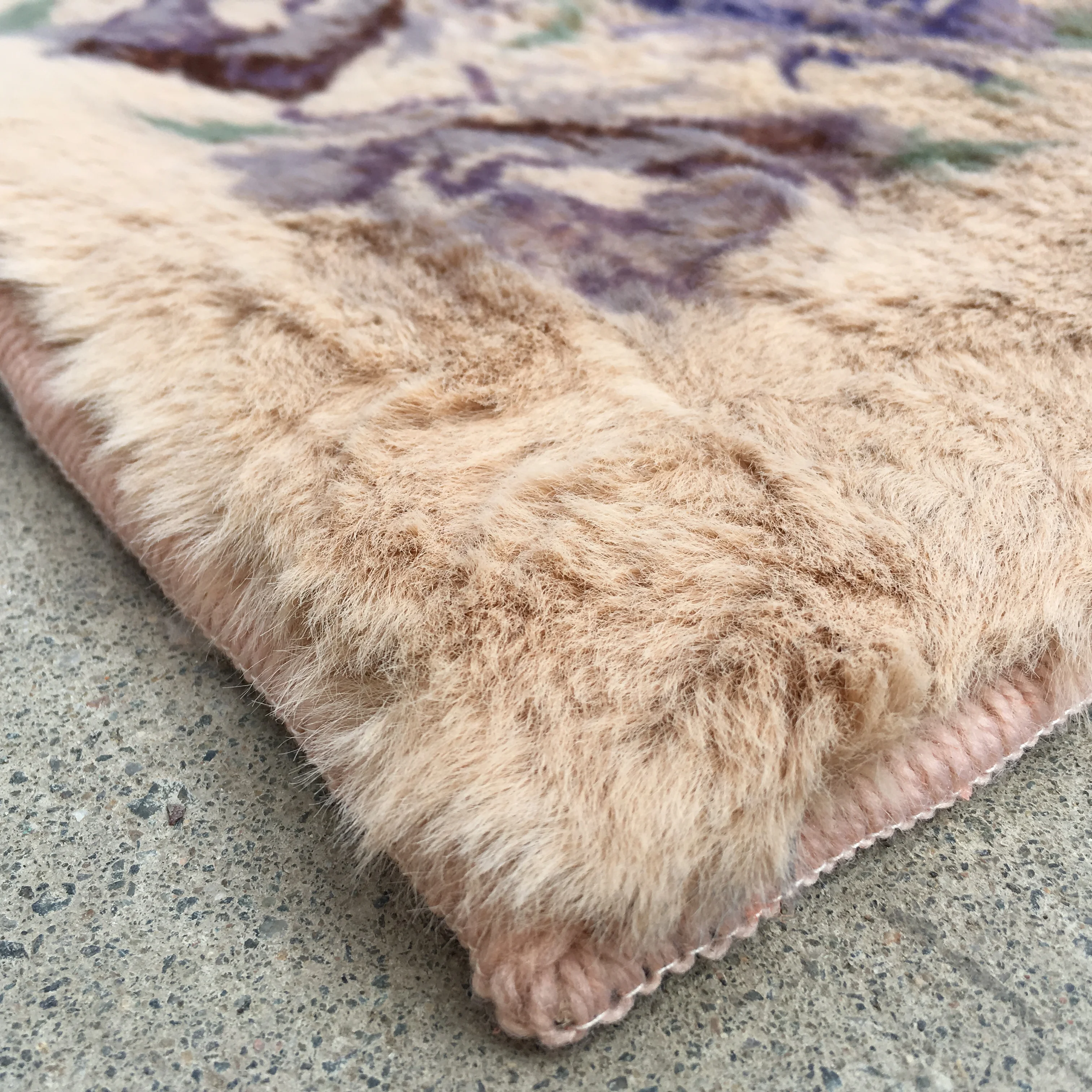 New arrival Home Decor Angora rabbit hair like faux fur printed canvas backing area large rugs for living room