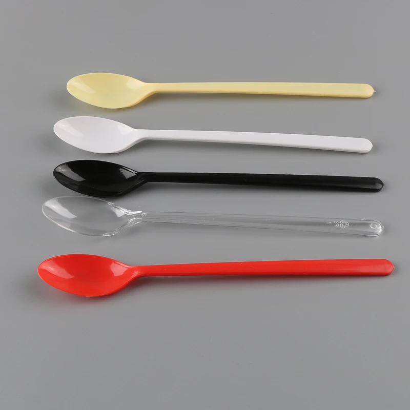 JBelle Long 183mm Long Handle Soda Disposable Hard Plastic Spoon