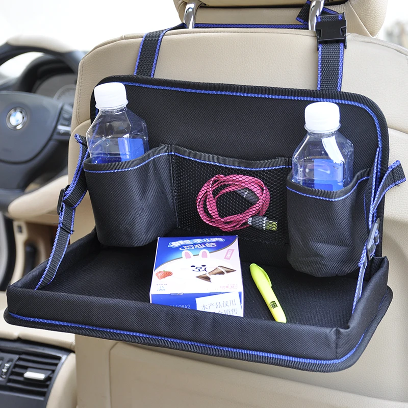 Premium Oxford 600D Foldable Car Back Seat Organizer With Tray