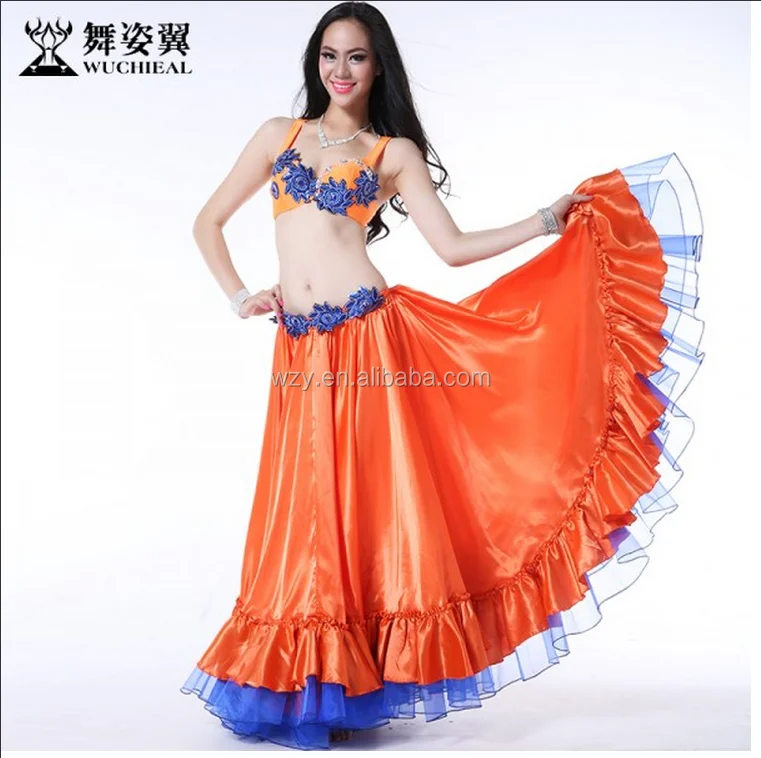 
2015 Wuchieal Newest Fashional High Quality belly dance long skirt From China (QC2362 ) 