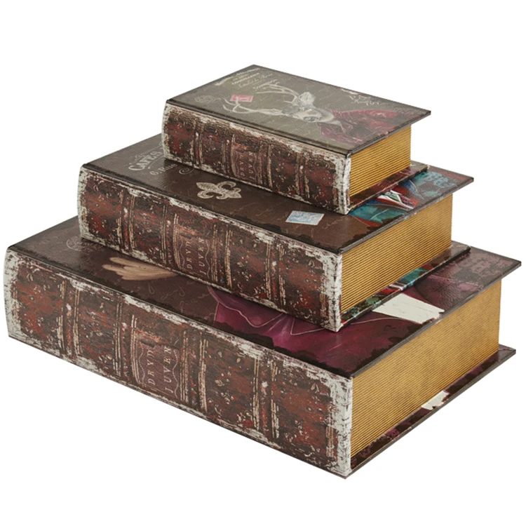
Manufacturer Wholesale Antique Wooden Book Shaped Decorative Boxes 