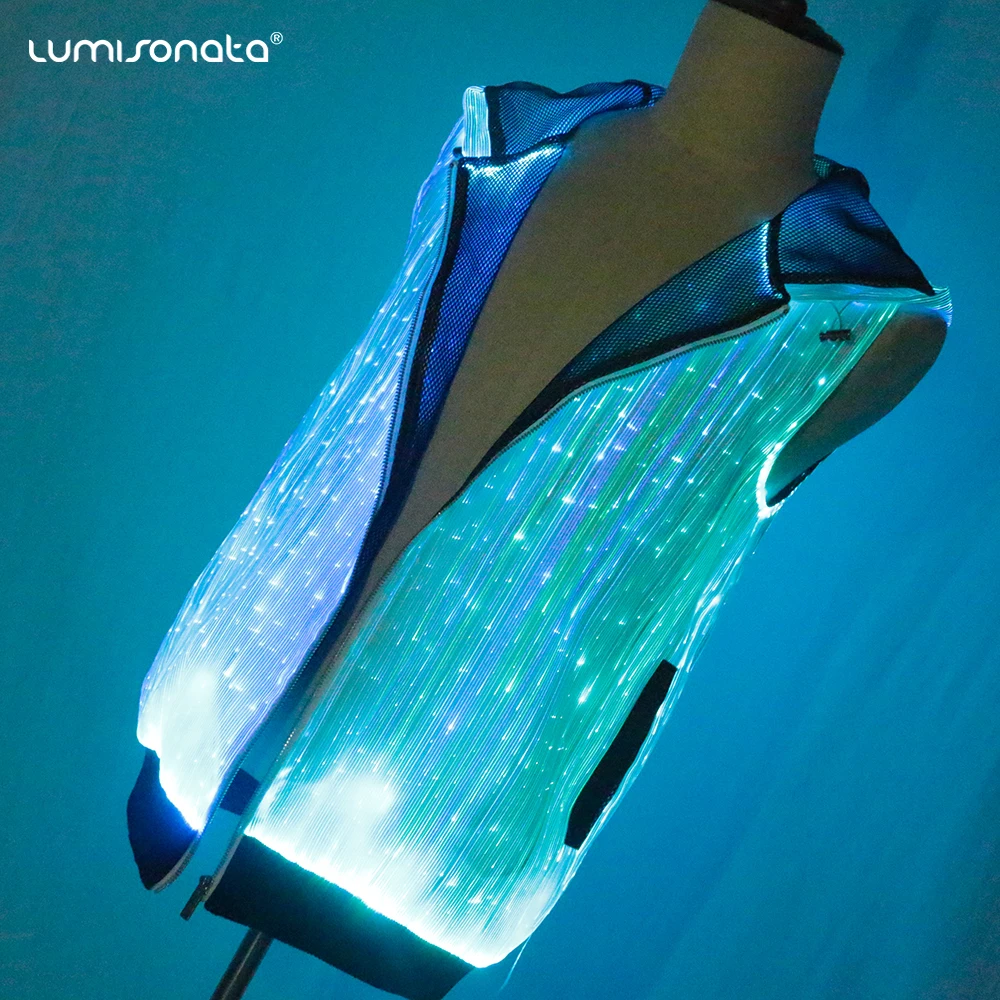 EDM Music Party Luminous Fiber Optic LED Rave Light up Glow in the Dark Women Festival Clothing