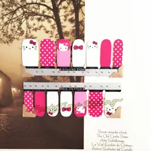Lovely Kitty Cat Nail Art Sticker Patch 14 pcs set Waterproof Decals Foils Gel Polish French
