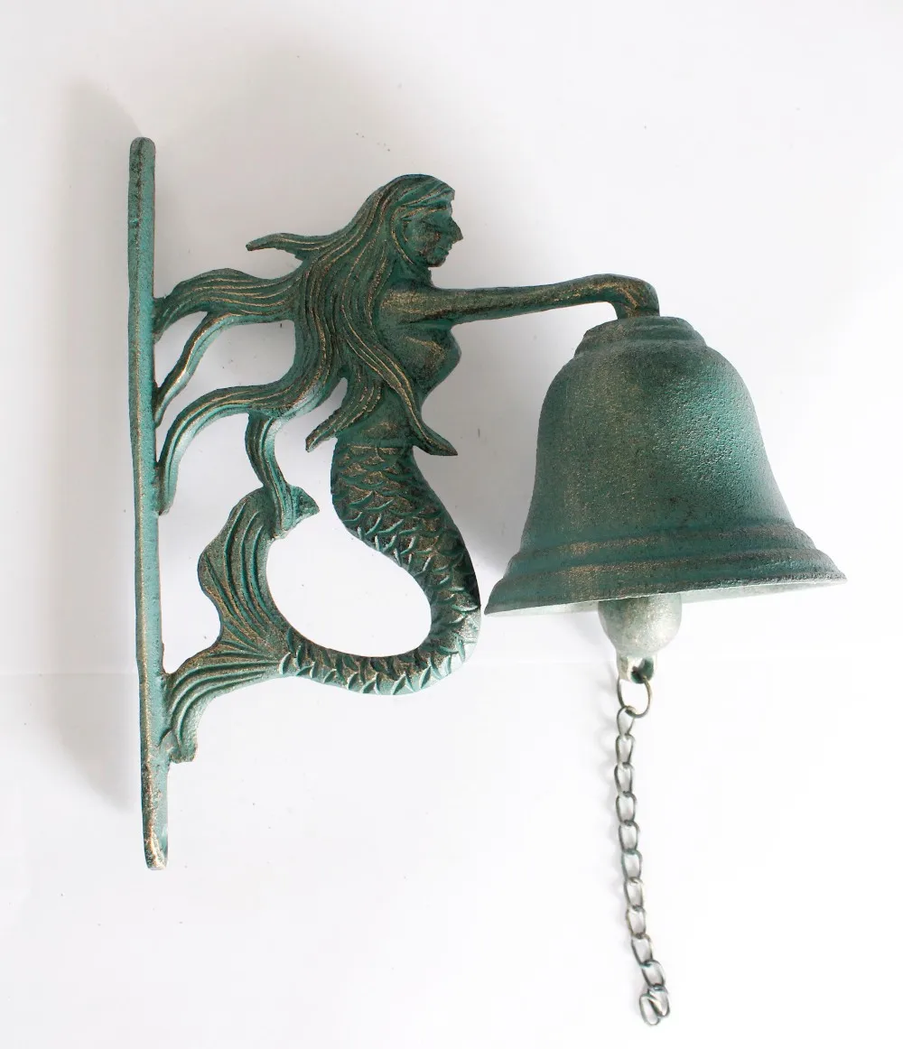 Vintage Brown Metal Iron Doorbell Wall Hanging Welcome Casting Wireless Doorbell Balcony Garden Decorations
