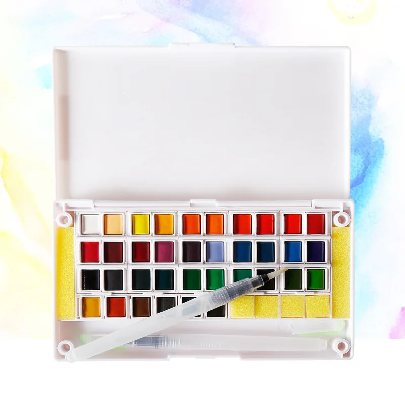 
12/18/24/36 Color travel portable solid paint watercolor pen with water tank Watercolor pen painting watercolor paint set 48 