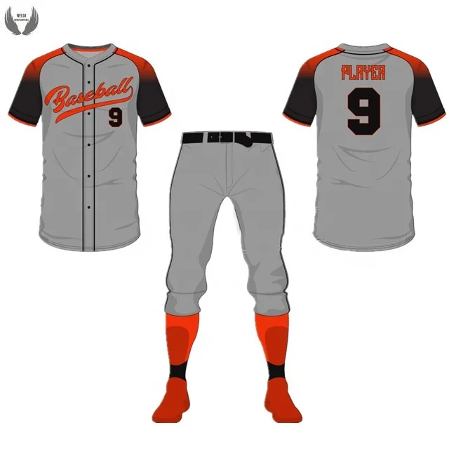 
Polyester custom design team player baseball uniform sets 