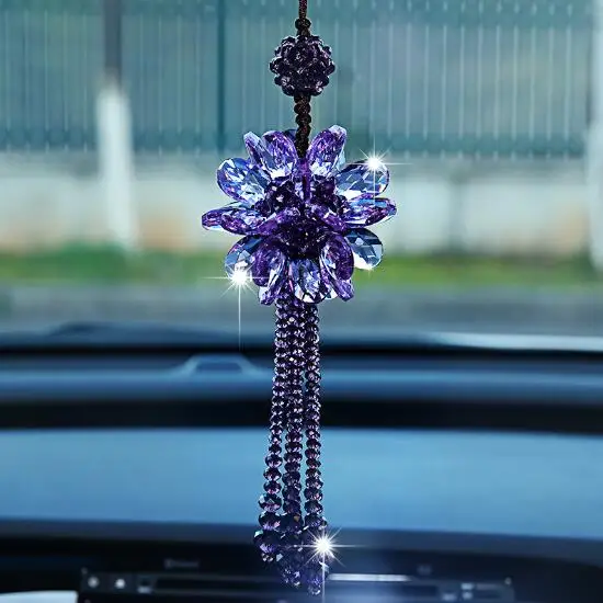 Handmade high grade car accessories  jewelry crystal decorations interior mirror  car hanging pendant