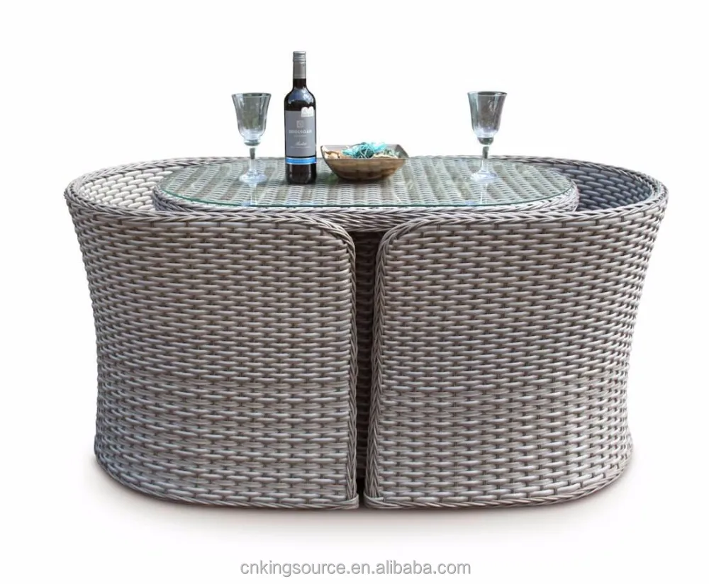 
All weather Plastic Natural Looking rattan outdoor bistro set 