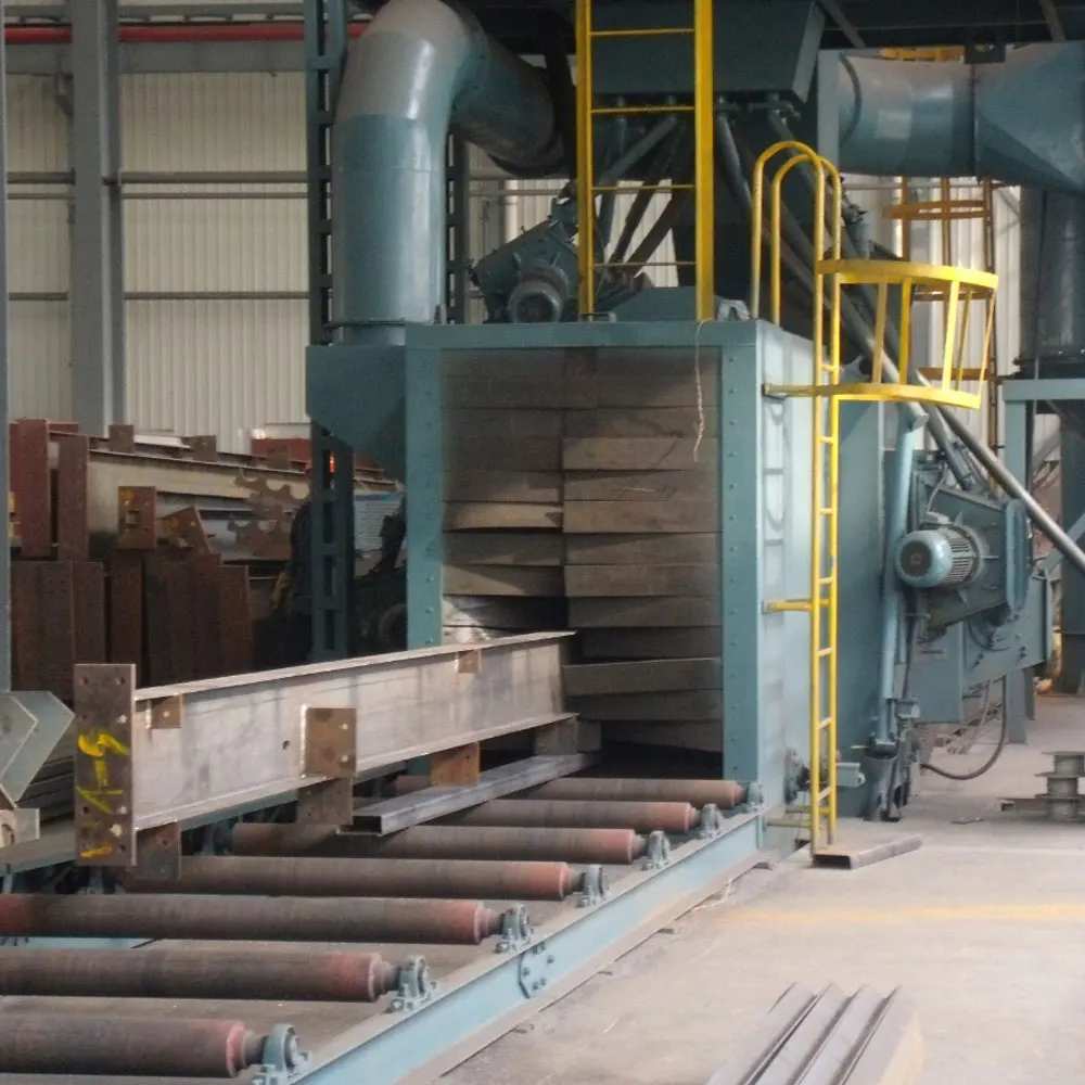 roller conveyor H beams, section and steel profile derust shot blaster