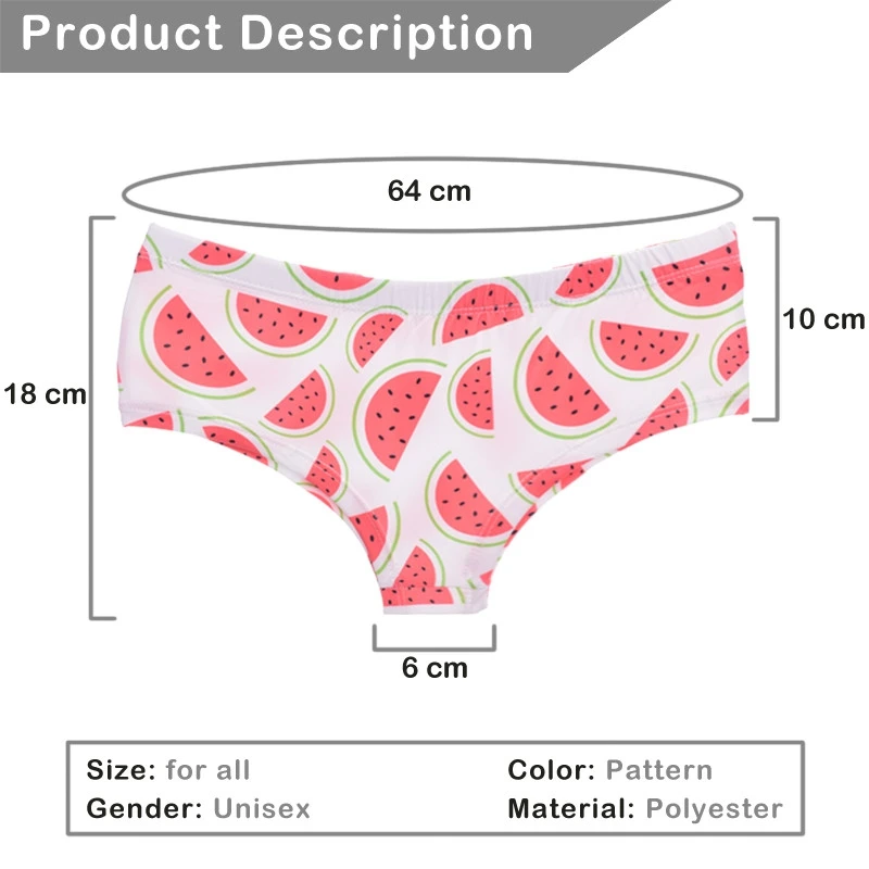 
Watermelon Cotton Crotchless Panty Sexy Panty Models Indian Panty Women Underwear Fashion Short 