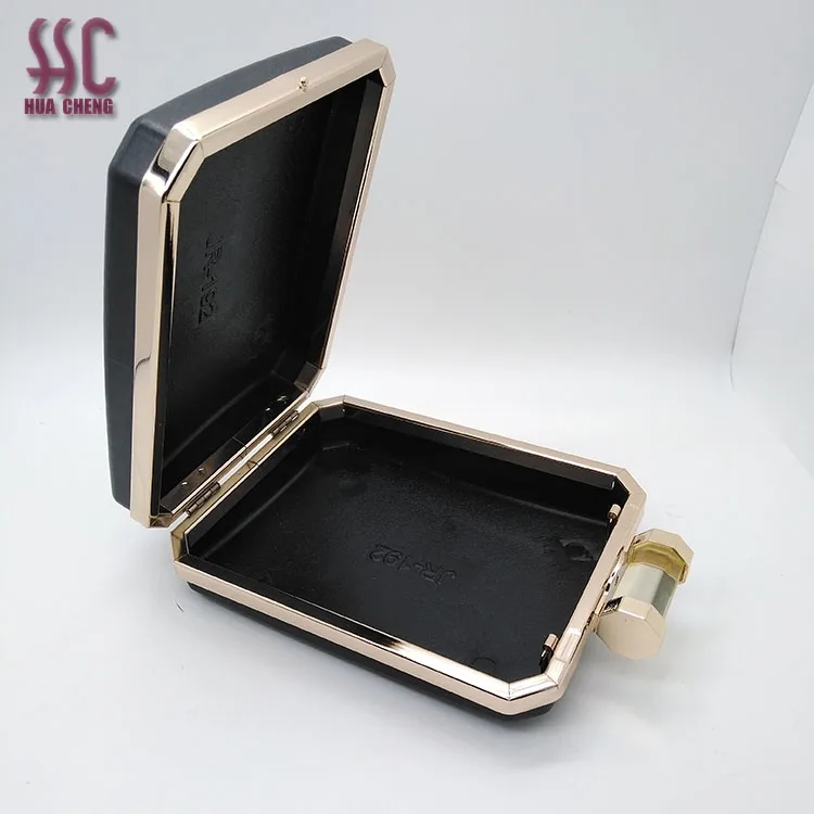 Small size cute fancy design mini metal purse frame with plastic shell for lady handbag clutch mobile phone case frame box