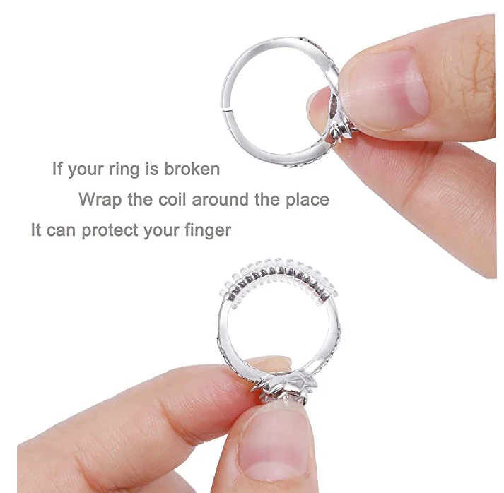 Plastic clear Ring Sizer for Loose Rings with Silver Polishing Cloth
