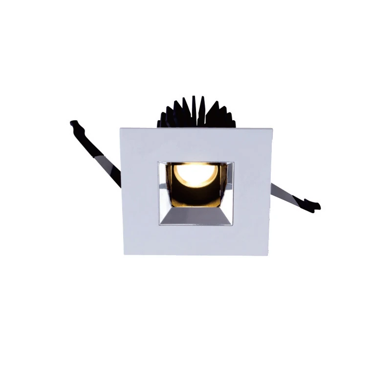 Квадратный потолочный светильник для отеля 10 Вт антибликовый приглушаемый квадратный светодиодный с черным радиатором