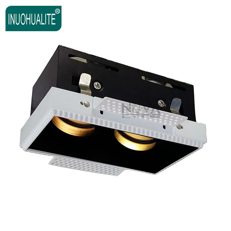 
Rectangle Rectangular Twin Double Multiple Modular Replaceable Camera Grille Recessed Ceiling Spot Led Downlight 