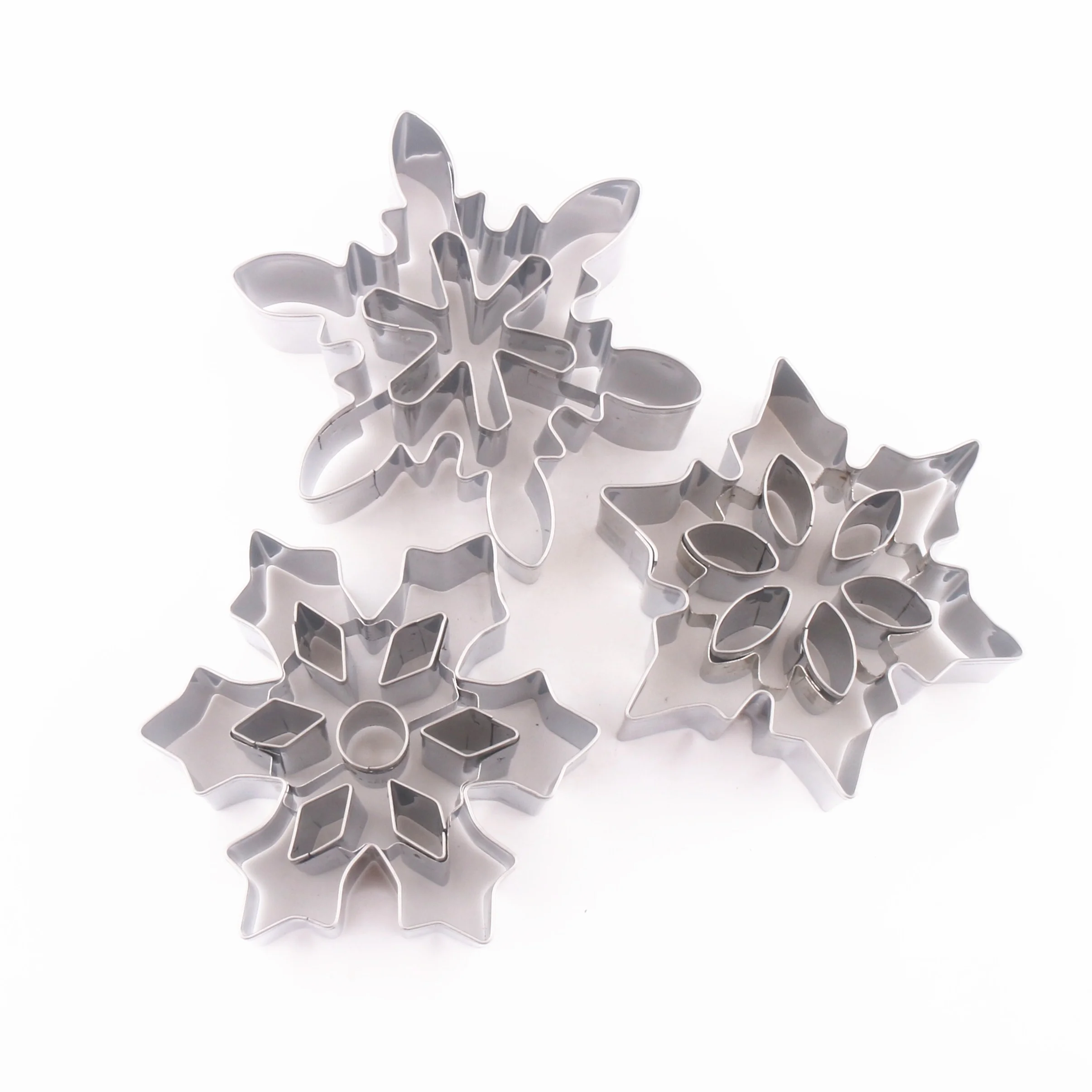 
XMAS Christmas custom stainless steel snowflake cookie cutter set 