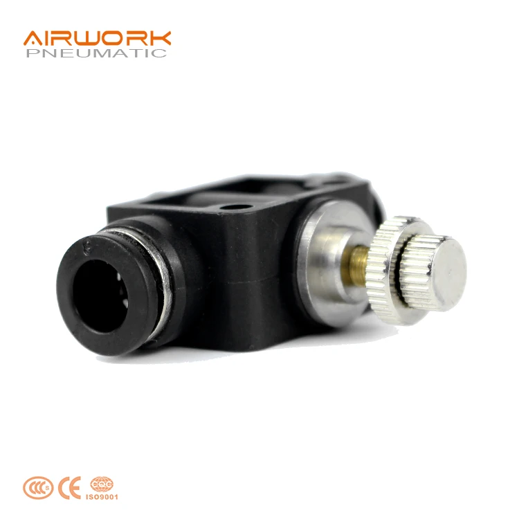PA Pneumatic Plastic Air Speed Controllers Push In Fittings One Way Pipeline Throttle Valve
