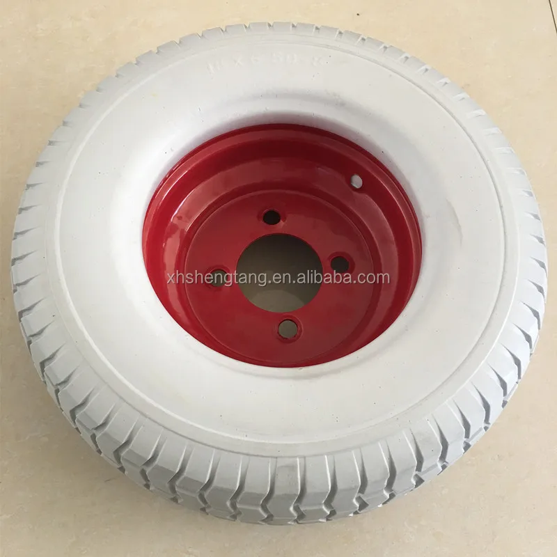 16x6.50-8 Solid Polyurethane PU Rubber Tyre Foam Filled Wheels